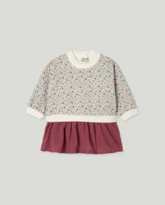 Детское платье для девочки с длинным рукавом, комбинированное с фантазийным принтом Baby El Corte Inglés, розовый