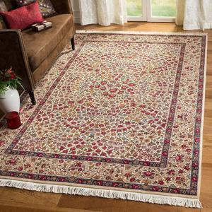 Ковер SAFAVIEH, 244 x 305 см, - коллекция Royal Kerman - большой - Ivory & Ivory, ручная работа из шерсти, традиционный дизайн, идеально для гостиной, спальни, офиса, столовой (RK28B)