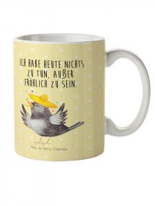 Детская кружка с изображением сомбреро воронья и надписью пастельно-желтого цвета Mr. & Mrs. Panda