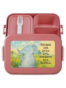 Mr. & Mrs. Panda Ланчбокс в виде слона с рисунком в виде мыльных пузырей и надписью пастельно-красного цвета