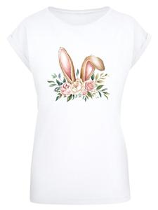 Рубашка F4NT4STIC Blumen Osterhasen Ohren Dekor, белый