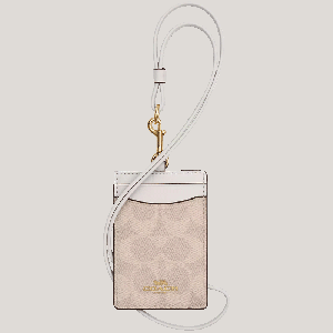 COACH Виниловый картхолдер мини женский Milk Tea и White