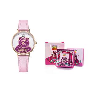 Disney Часы Strawberry Bear Series Quartz Movement Genuine Leather Strap Watch Women's Watch White Dial