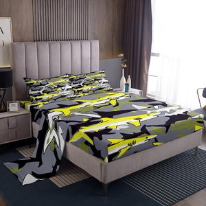 Erosebridal Комплект постельного белья Sharks с морскими животными, летний детский, желто-серый, Yellow Grey