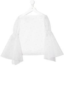 Блузка с вышивкой в горох La Stupenderia, белый