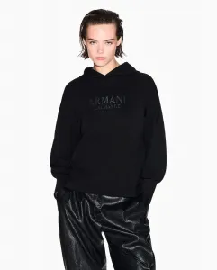 Женская толстовка с капюшоном и длинными манжетами Armani Exchange, черный