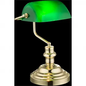 Настольная лампа ANTIQUE E27 1 шт. Классическая настольная лампа, лампа в античном стиле, настольная лампа Globo Lighting, Messingfarben grün