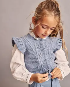 Пуловер с пуговицами для девочки Coconut El Corte Inglés, темно-синий