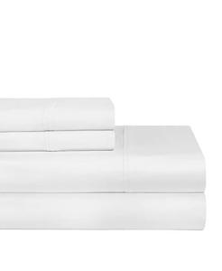 Комплекты простыней из однотонного хлопкового сатина плотностью 400 нитей Pointehaven, белый