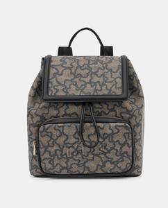 Черный рюкзак с принтом, клапаном и магнитной кнопкой Tous, черный