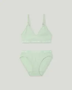 Комплект: топ и трусики с отделкой Cotton Juice, зеленый