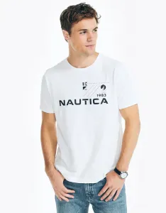 Мужская белая футболка с короткими рукавами Nautica, белый