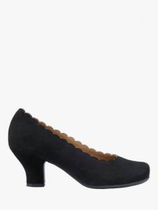 Туфли-лодочки на каблуке с фигурным краем из замши Jive Hotter, Black