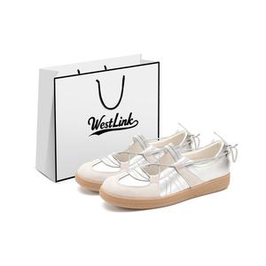 Повседневные однобортные туфли женские серебристо-серые WESTLINK, Silver/Gray