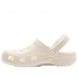 Классические сабо Crocs с блестками, белые