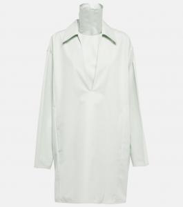 Мини-платье из хлопка с V-образным вырезом Jil Sander, Light Pastel Blue