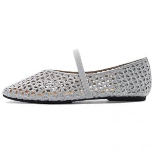 Туфли Мэри Джейн на плоской подошве женские NINE WEST, Silver