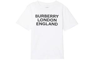 Футболка детская Burberry с логотипом, белый / черный