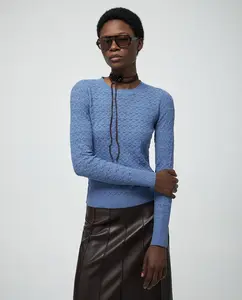 Джемпер ажурной вязки Sfera, синий