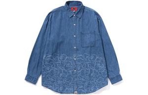 Рубашка из денима в честь 30-летия BAPE A Bathing Ape, синий