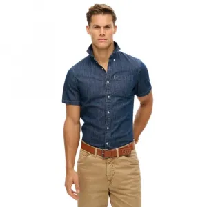 Рубашка с коротким рукавом Superdry Essential Denim, синий