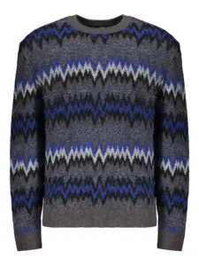 Полосатый разноцветный свитер Herno, серый