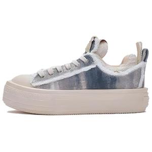 Foreshadow Нескользящие и износостойкие низкие парусиновые туфли, увеличивающие рост, унисекс, бежево-синие