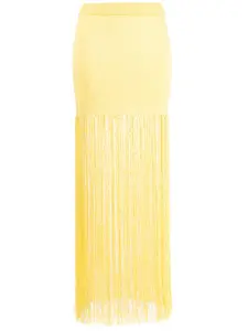 Трикотажная юбка макси с бахромой CASABLANCA, желтый