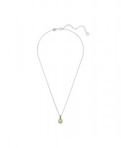 Подвеска-колье с квадратным камнем-талисманом, покрытым родием, квадратной огранки, соответствующего цвету камня-талисмана Swarovski, August/Green