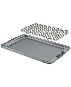 Набор из противня с антипригарным покрытием размером 11 x 17 дюймов и решетки для запекания/охлаждения Anolon, Gray