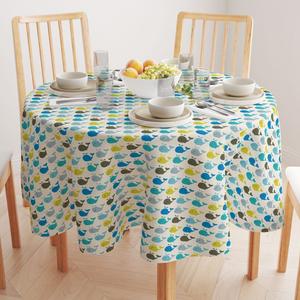 Круглая скатерть, 100% полиэстер, 60 дюймов, круглая, Happy Whales