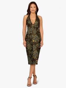 Платье миди Aidan Mattox из цветочного жаккарда Adrianna Papell, Cool Mint