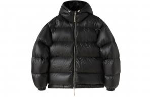 JIL SANDER Утепленная куртка с капюшоном на шнурке и молнией, Black