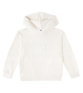 Логотип хлопковый худи из флиса Vilebrequin Kids, Off - White