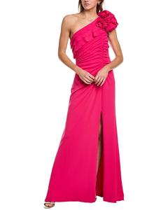 Однотонное платье на одно плечо Tadashi Shoji, розовый