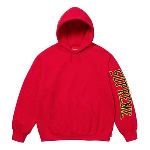 Толстовка sleeve arc hooded sweatshirt 'red yellow black' Supreme, красный