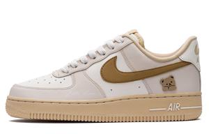 Nike Кроссовки для скейтбординга Air Force 1 с амортизацией, износостойкие, женские, белые, коричневые