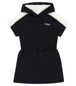 Платье-свитер из хлопкового джерси Chloé, синий