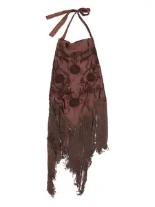 Топ с цветочной вышивкой и бахромой Bimba Y Lola, коричневый