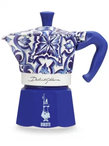 Кофеварка moka express из коллаборации с bialetti, 130 мл, 15х15,5х8,5 см, Dolce & Gabbana, синий