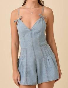 Джинсовый комбинезон с бантом Main Strip, Denim