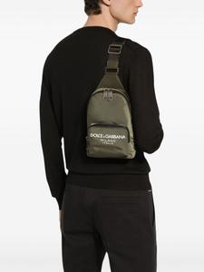 Dolce & Gabbana рюкзак через плечо с логотипом, зеленый