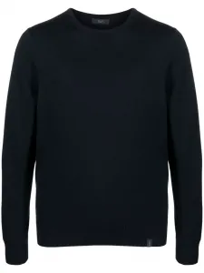 Джемпер из вирджинской шерсти с нашивкой-логотипом Fay, синий