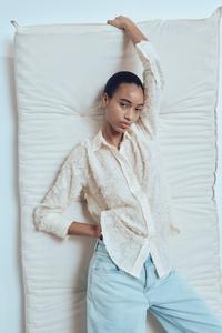 Блузка из структурированной ткани H&M, белый