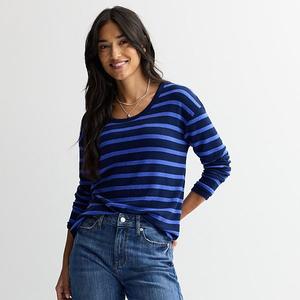 Женская уютная туника-футболка Sonoma Goods For Life, Blue Navy Stripe