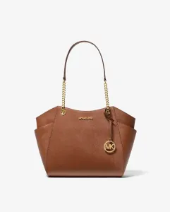 Большая сумка-тоут Jet Set из сафьяновой кожи Michael Michael Kors, коричневый