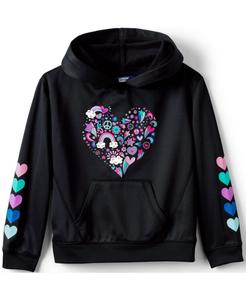 Детская спортивная толстовка с длинным рукавом Lands' End, Black multi hearts