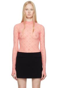 Эксклюзивная розовая футболка Moonogram Flock Second Skin от SSENSE Marine Serre