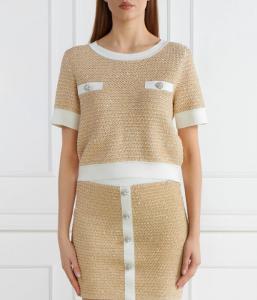 Свитер Liu Jo Regular Fit, бежевый / белый