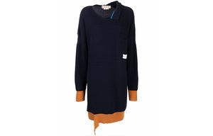 Женское платье с длинными рукавами синее MARNI